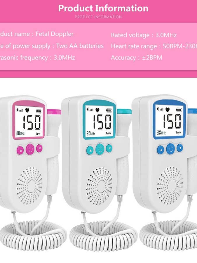 Mix Match Colors Fetal Doppler Baby Heart Monitor For Pregnancy for wholesale on Faire