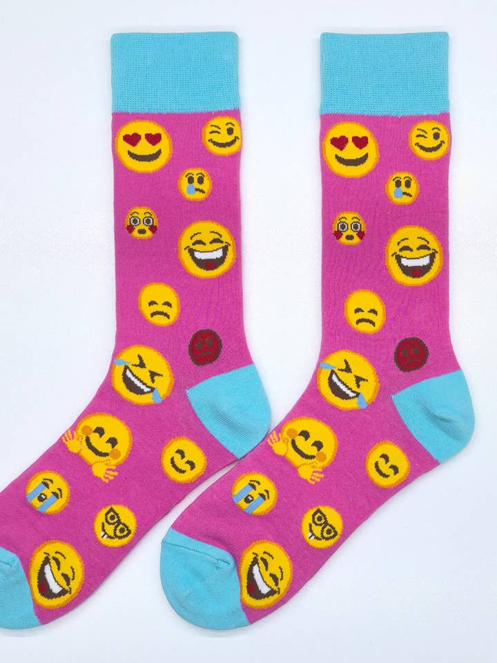 Emoji Nieuwigheid Sokken Leuk MultiIcon Kleurrijke Unisex Crew Sokken voor wholesale door SoXcellent