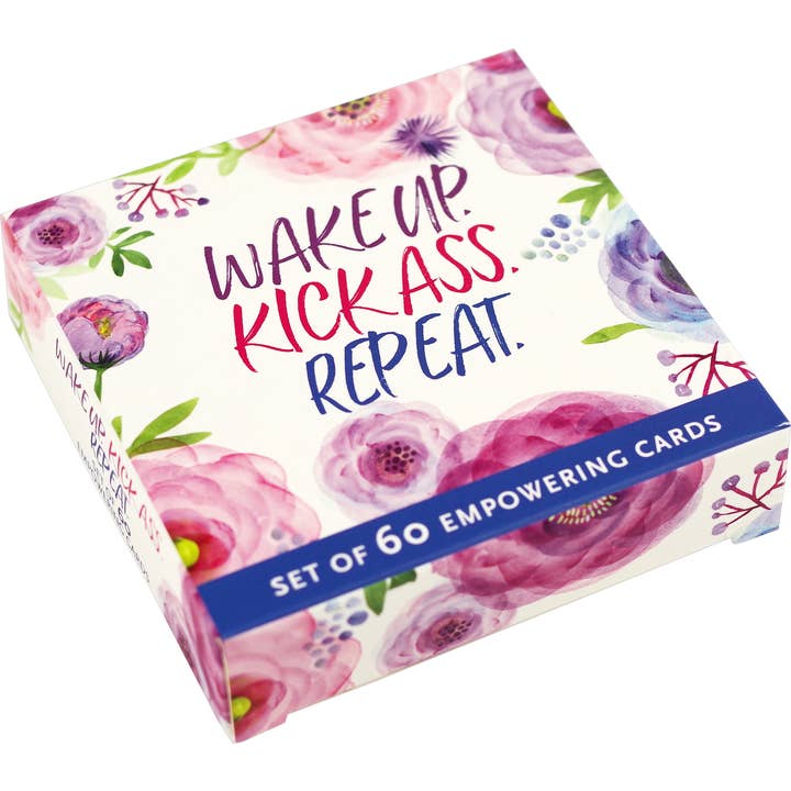Peter Pauper Press - Wholesale Stationery/Notecard Set - Wake Up, Kick Ass, Repeat. (Set of 60 Empowering Cards)0