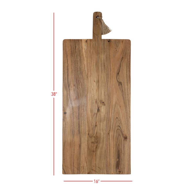 Foreside Home & Garden - Wholesale Cutting Board - Prairie 38 Inch Oversized Cutting Board Acacia Wood & Jute