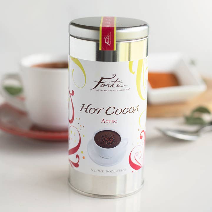 Aztec Cocoa Tin for wholesale by Forte Chocolate