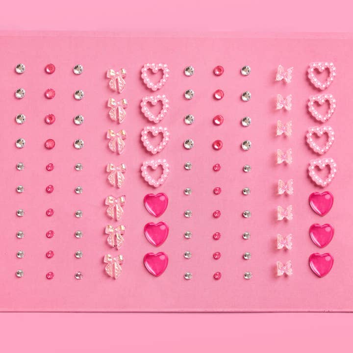 xo, Fetti - Wholesale Body Glitter/Shimmer - Bow And Heart Face Gems | Pink Pearls, Crystal Stickers4