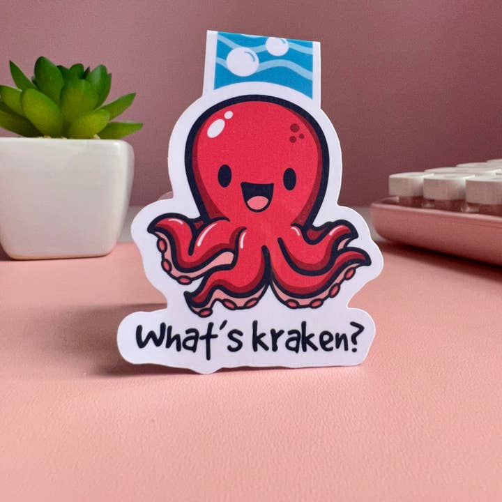 Fishbiscuit Designs - Wholesale Bookmark - What’s Kraken Magnetic Bookmark