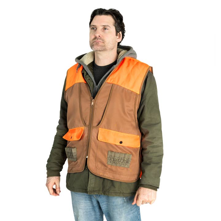 Duck Brown QuietWear Men's Hunting Vest for wholesale on Faire2