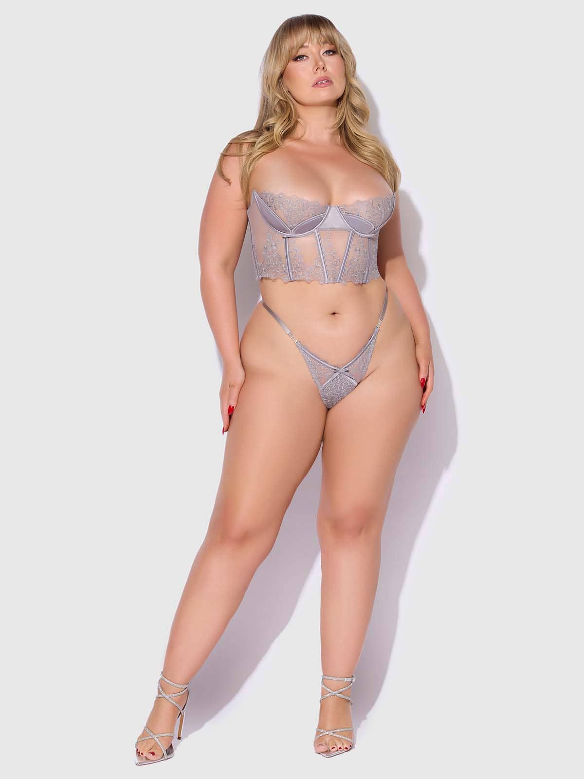 House of Desire - Wholesale Lingerie Set - Women's - EDEN EMBROIDERED BUSTIER & TANGA SET11