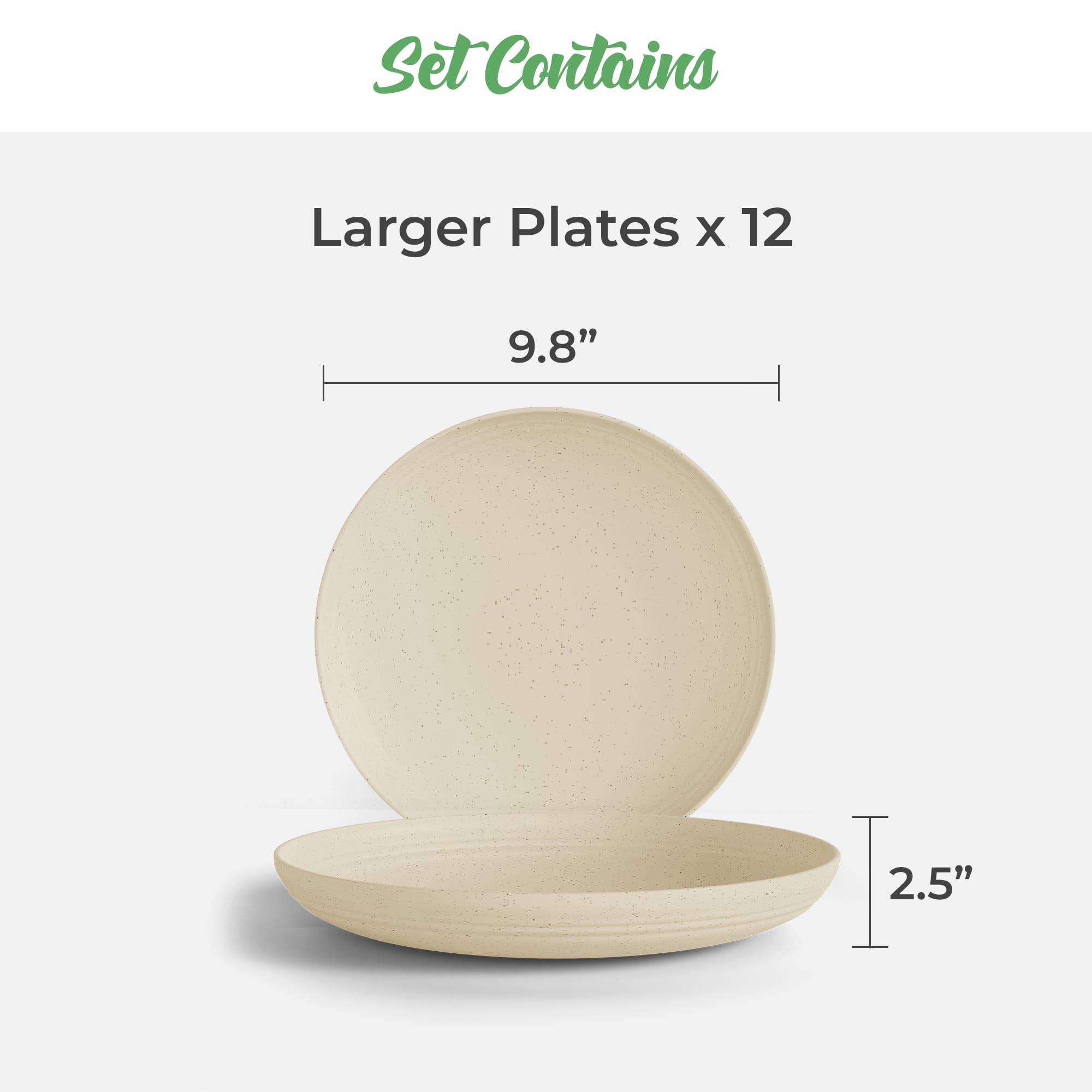 Greendish - Wholesale Dinner Plate - Eco-Friendly Wheat Straw Plates Sets - Reusable & Durable 35