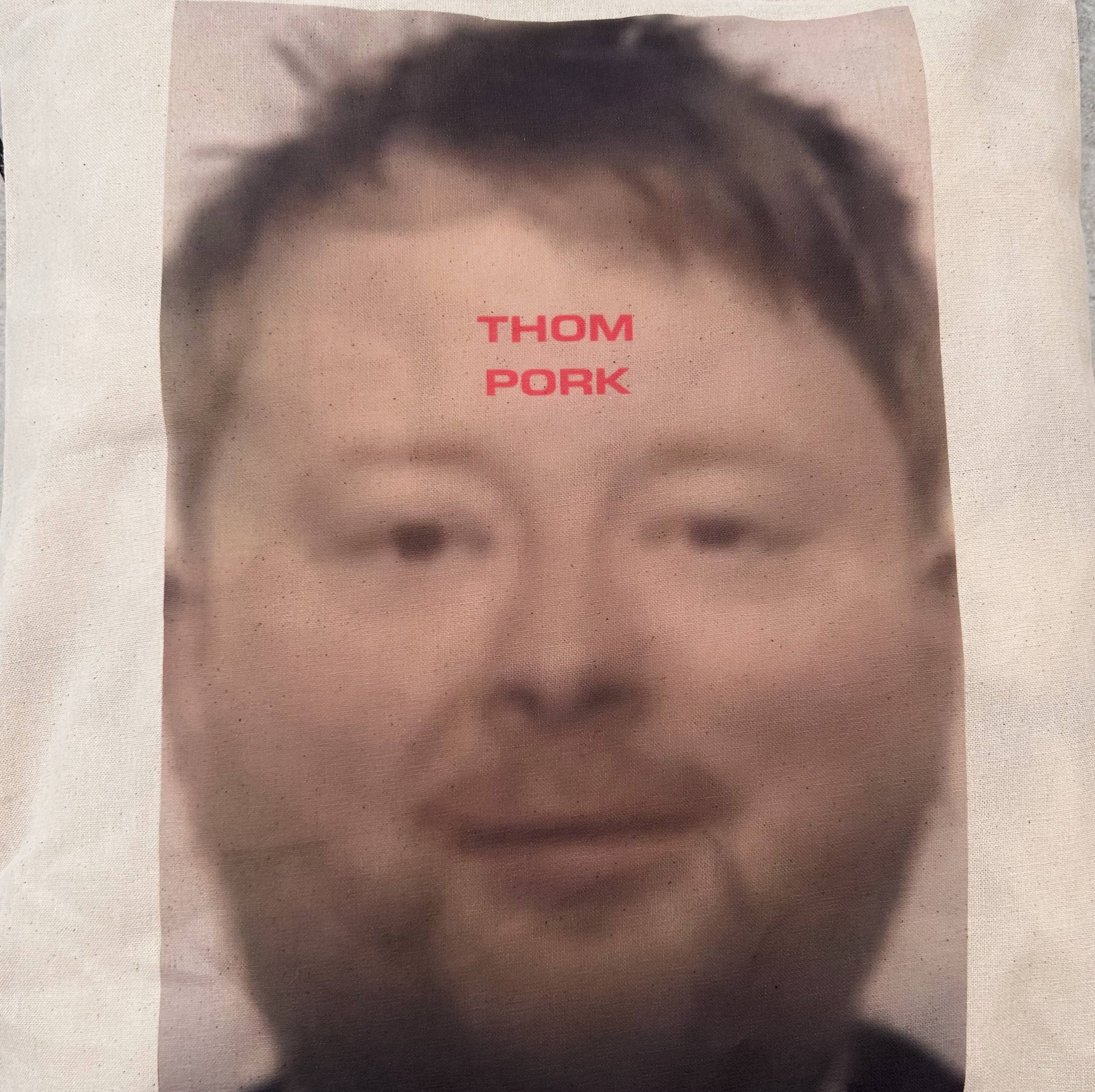 ZZZEBRAAA LIMITED – wholesale Tote bag – Unisex – Thom Pork Tote Bag - Funny Fat Thom Yorke - Hand Printed3