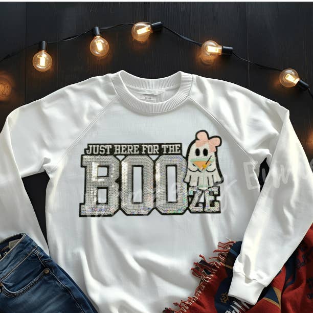 Halloween Sequins Patch Here for the Booze girls night out for wholesale by Brazenly Envied