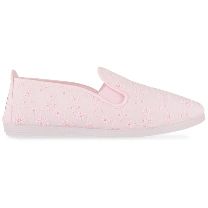 Womens Rioja Baby Pink Slip On Plimsoll for wholesale by Flossy Shoes