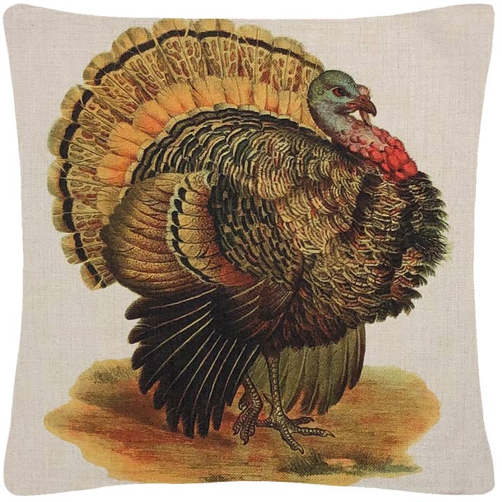 Turkey Throw Pillow Cover for wholesale by Golden Hill Studio