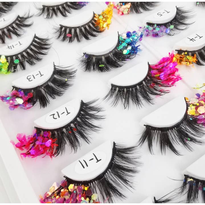 SugarQuoteMeNot LLC - Wholesale False/Fake Eyelashes - Glam Glow-in-the-Dark & Luminous Glitter Glam Eyelashes