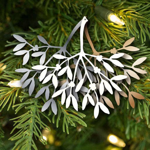 A Blackbird Sang - Wholesale Christmas Decoration - Christmas Decorations - Mistletoe - Three pieces in gold, silver, cream - metal7