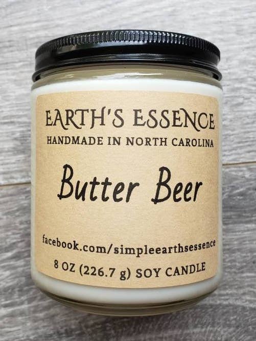 Candela di soia Butter Beer 8 oz per la vendita all'ingrosso da parte di Earth's Essence