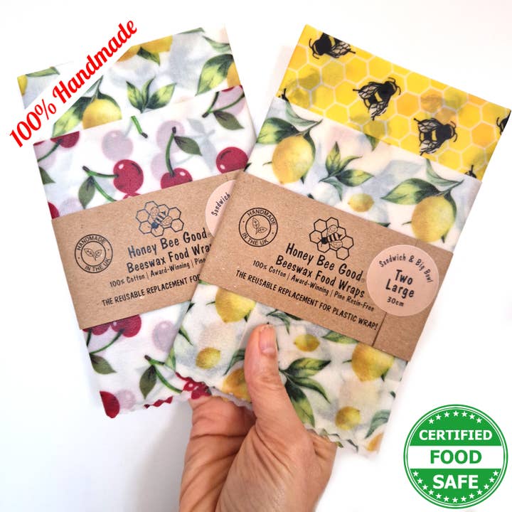 HANDMADE Beeswax Wraps Bundle | 2 Large 30cm Classic Kitchen for wholesale by Honey Bee Good
