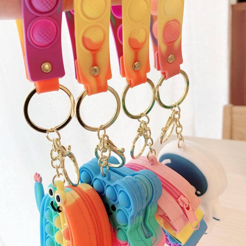 KiddieKickz - Wholesale Keychain - Kids - Small Keychain Coin Purse Spaceman Bear Fingertip Toy44