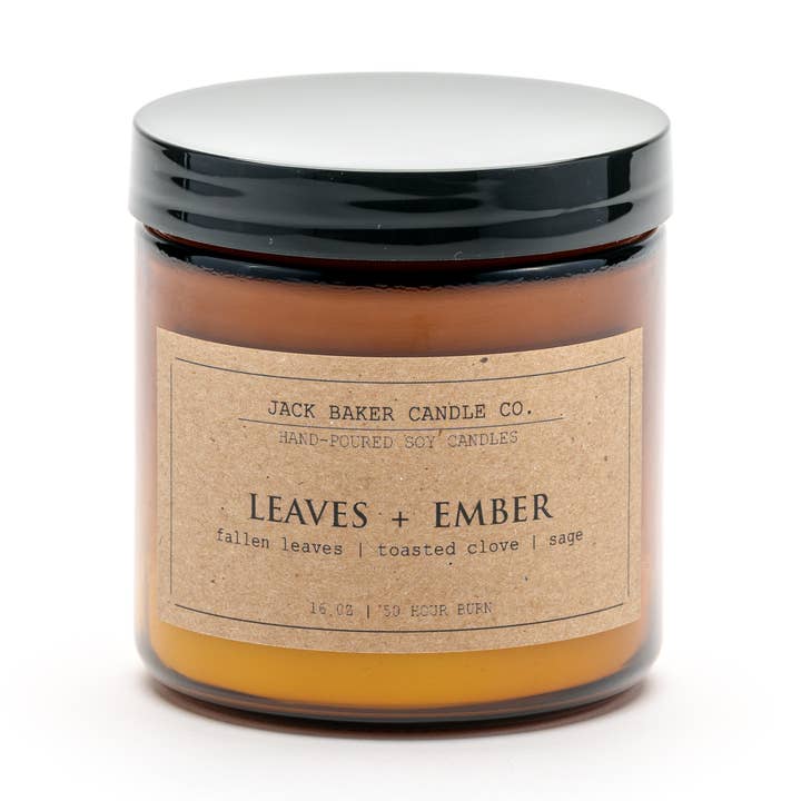 Kollektion Amber Apothecary, Blätter und Glut, 16 Unzen für den Großhandel von Jack Baker Candle Co