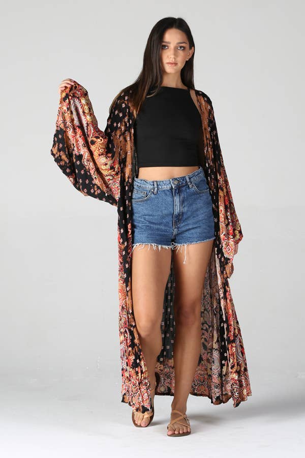 ANGIE - Wholesale Kimono - Women's - BJ664-W702 BLEACH TIE DYE PRINTED DUSTER KIMONO16