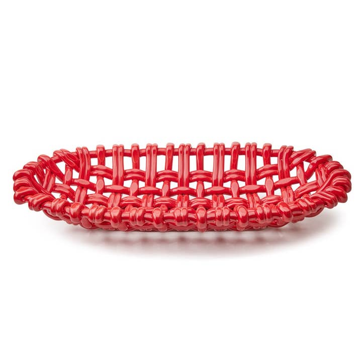 Cesta Ovalada Roja para venta al por mayor de Skyros Designs