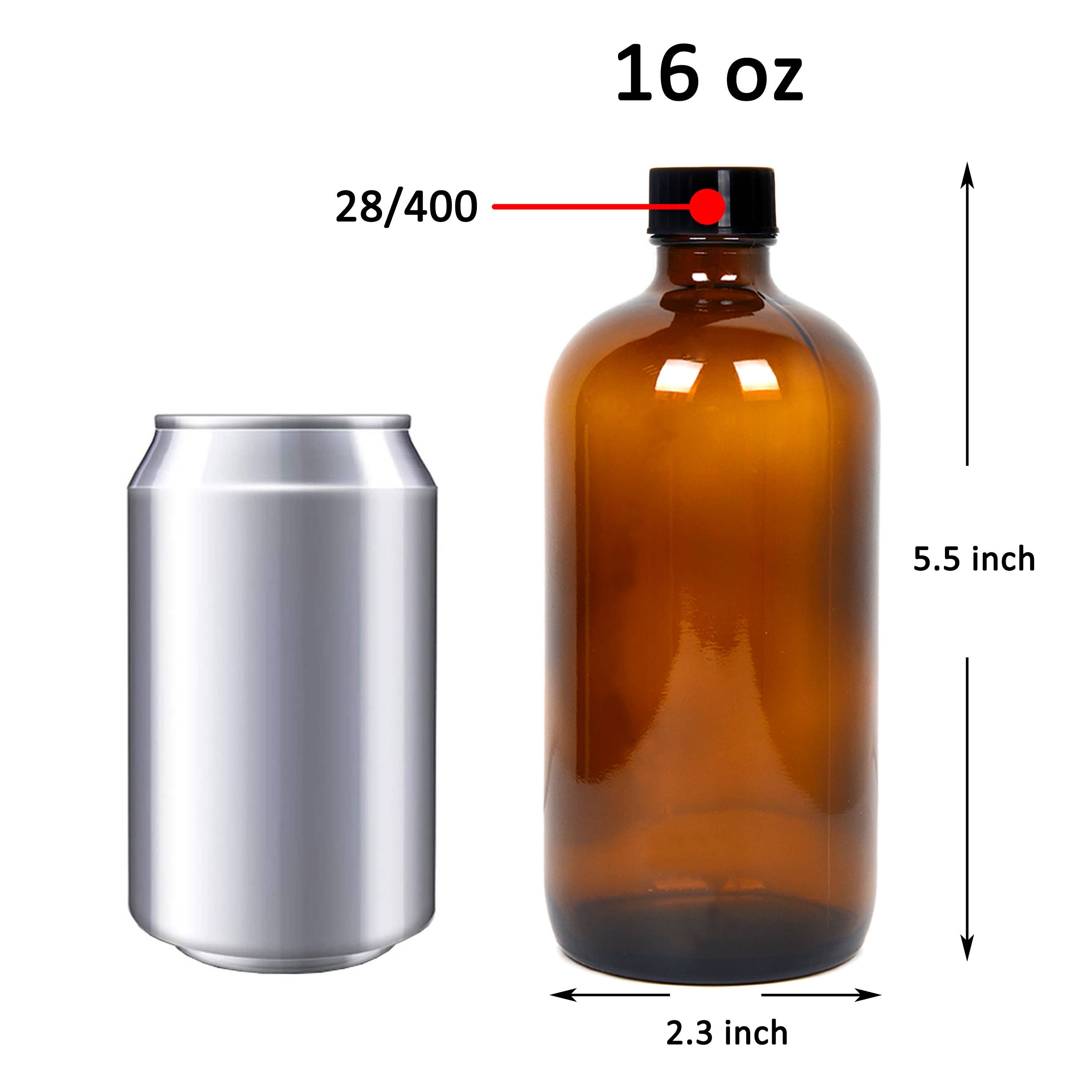 Youngever - Vente Boîtes de conservation - Youngever Lot de 3 bouteilles en verre vides de 16 oz avec couvercles — Ambre1