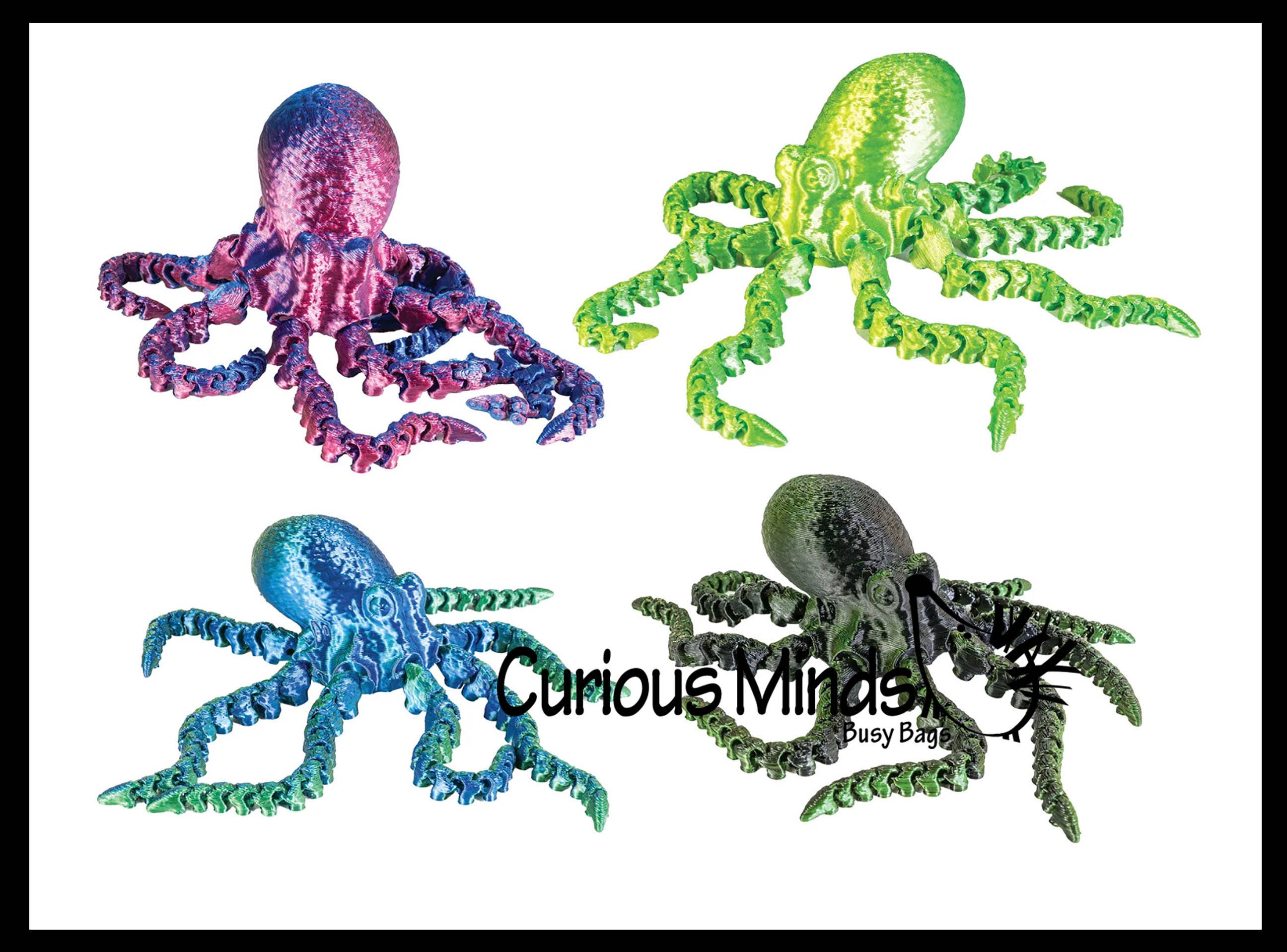 Curious Minds Toys - Wholesale Fidget Toy - Kids - 1 - 3D Printed Octopus Wiggle Articulated Jointed Moving Fid10