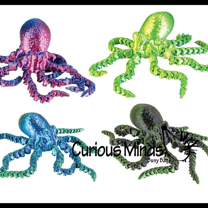 Curious Minds Toys - Wholesale Fidget Toy - Kids - 1 - 3D Printed Octopus Wiggle Articulated Jointed Moving Fid10