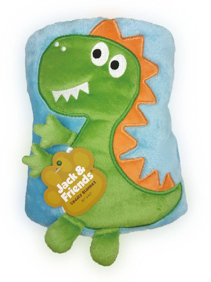 One & Only Creations, Inc. - Jack & Friends - Wholesale Security/Cuddle Blanket - Baby - Dino Cuddly Blanket0