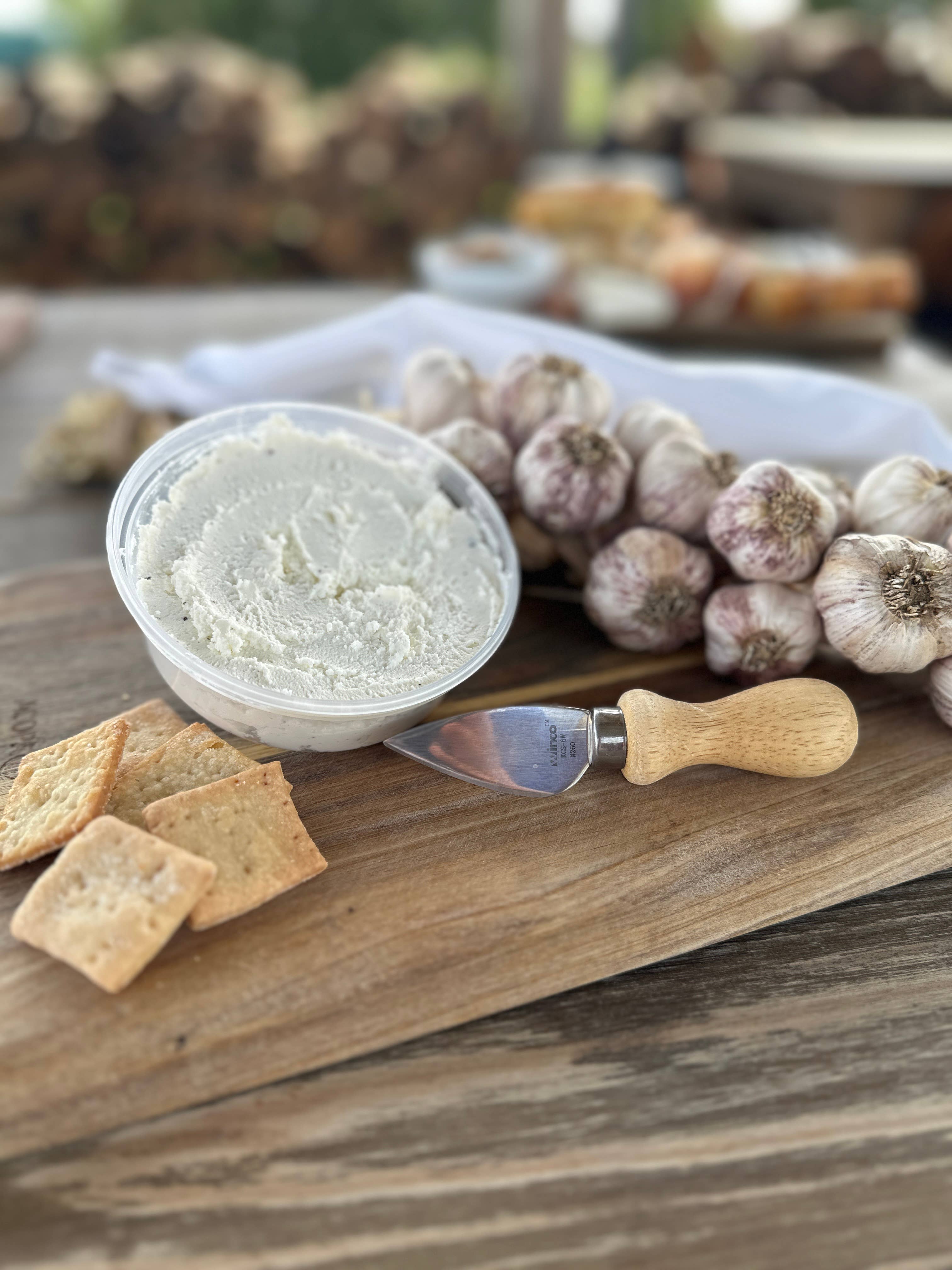 Prairie Fruits Farm & Creamery - Wholesale Kaas - Gournay- Knoflook- en kruidenblokjes van 6 oz (smeerbare kaas)2