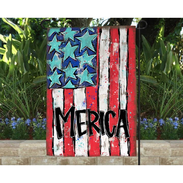 Jardin patriotique Merica fantaisiste drapeau américain 4 juillet pour la vente par Painted Skies