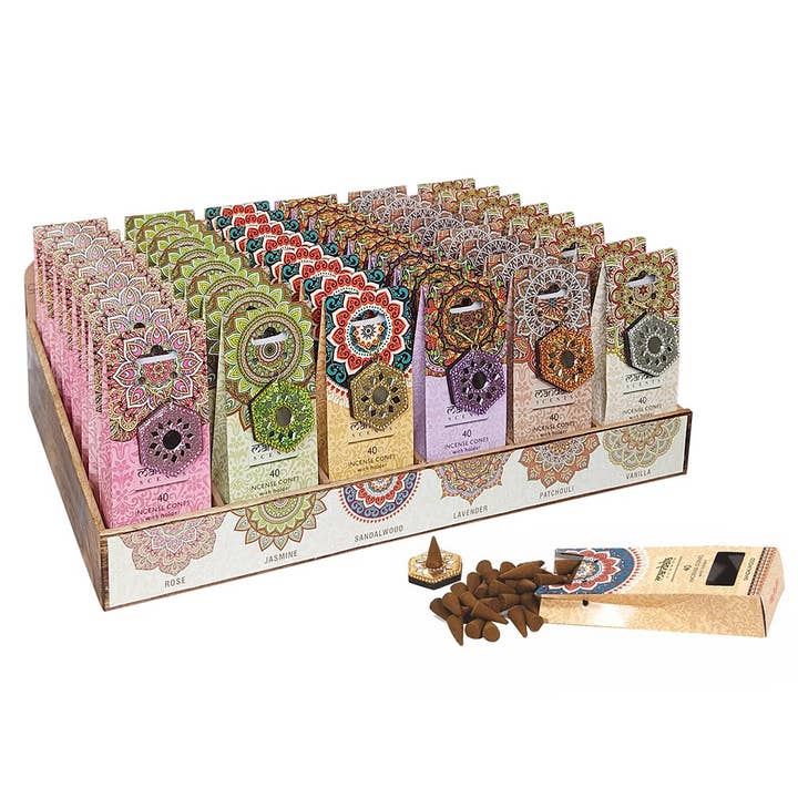 Something Different Wholesale - Wholesale Incense - Set of 48 Mandala Incense Cones in Display
