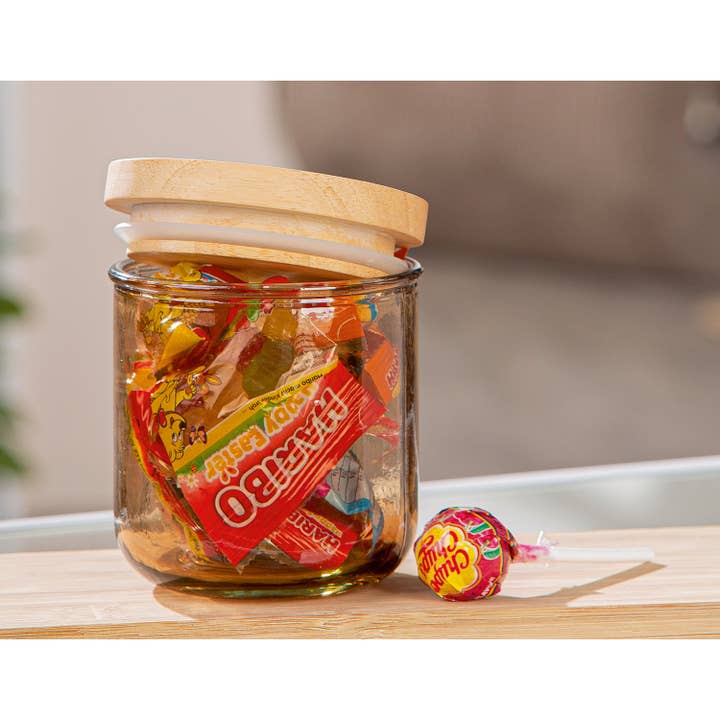 Cylindrical storage jar Santurino brown H. 10 cm, pack of 6 for wholesale on Faire1