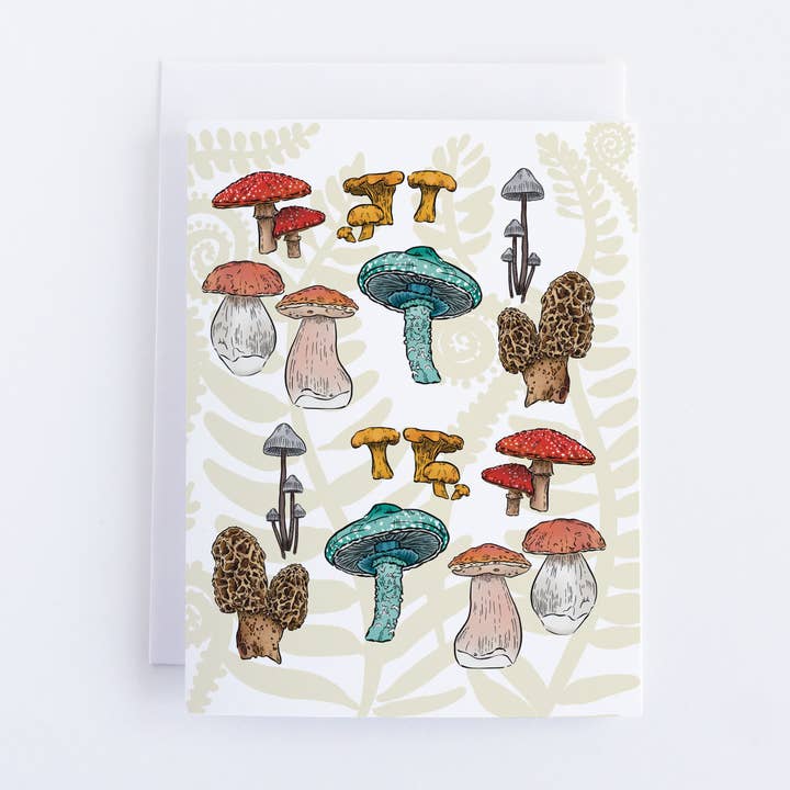 Bean Horse Car Designs - Wholesale Everyday Greeting Card - Mushroom Forest Greeting Card