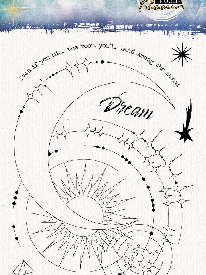 SL Clear Stamp Dream Moon Flower Collection 148x210x7mm 1 pc nr.136 for wholesale by Ecstasy Crafts Distributing