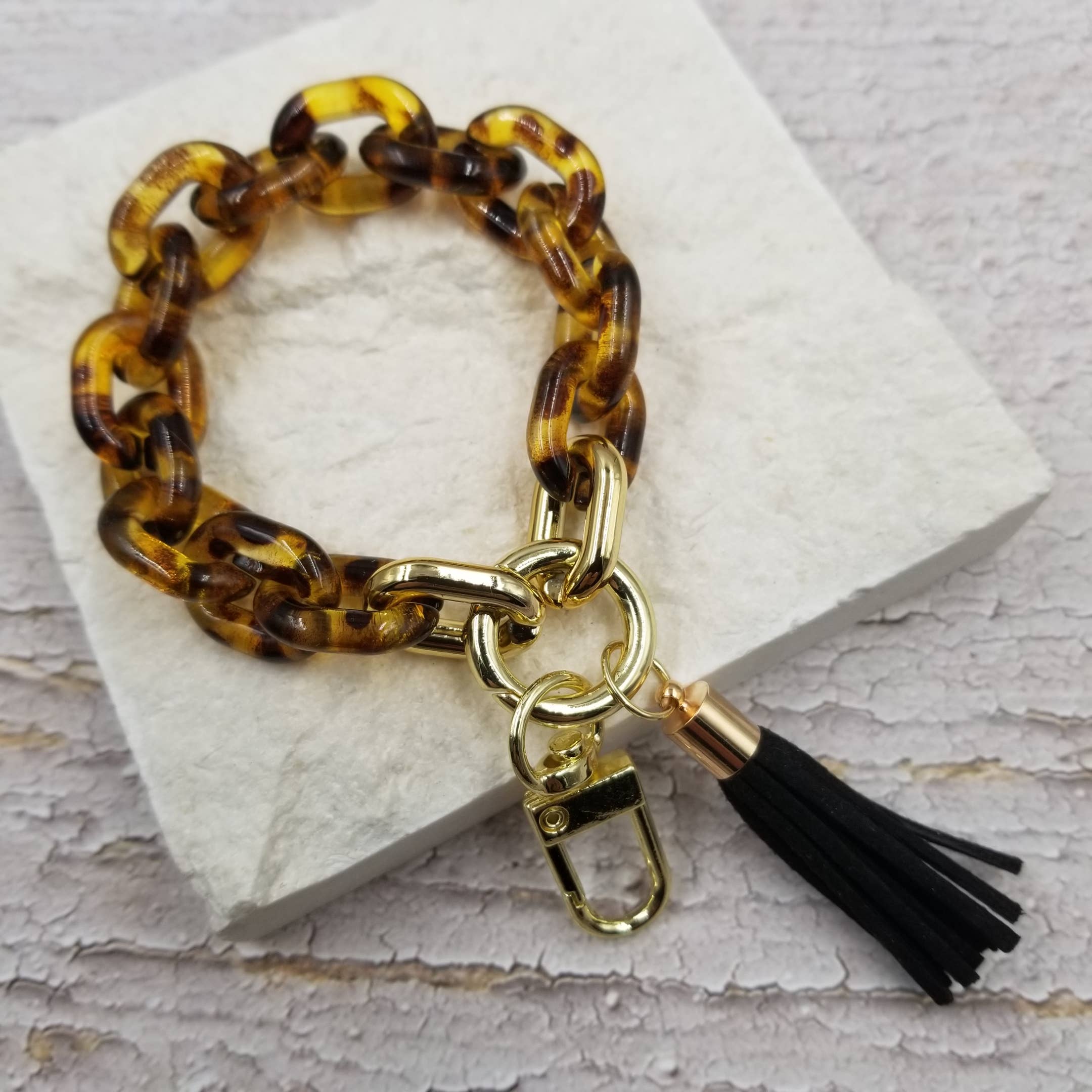 Treasure Wholesale - Wholesale Keychain Bracelet - Boho Bangle Keychain Acrylic Wristlet Key Ring2