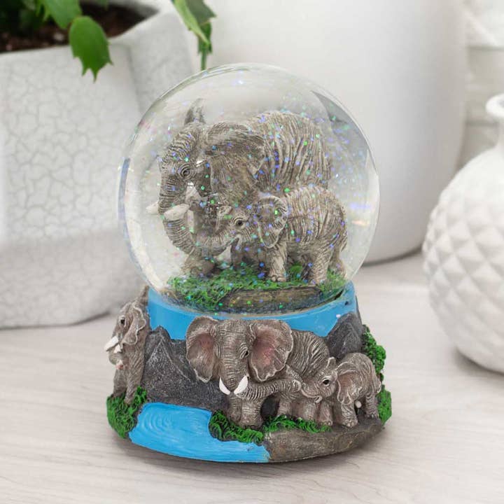 EAST AVENUE - Wholesale Snow Globe - Elephant Playing Figurine 100MM Snow Globe5