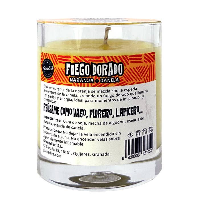trinidad - Wholesale Jar/filled candle - GOLDEN FIRE CANDLE GLASS 200 ML.1