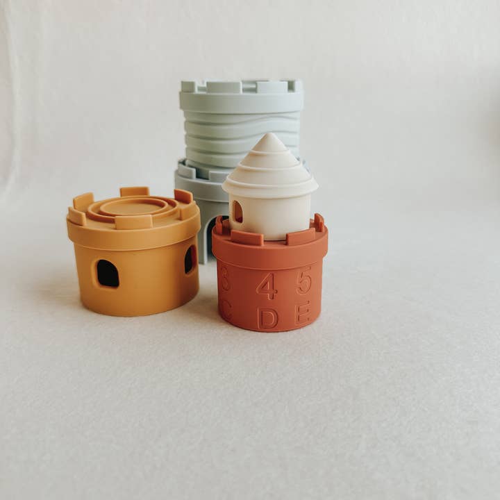 Silicone Stacking Cup Castle Toy| Montessori Baby Gift for wholesale by Oalalax Bebe
