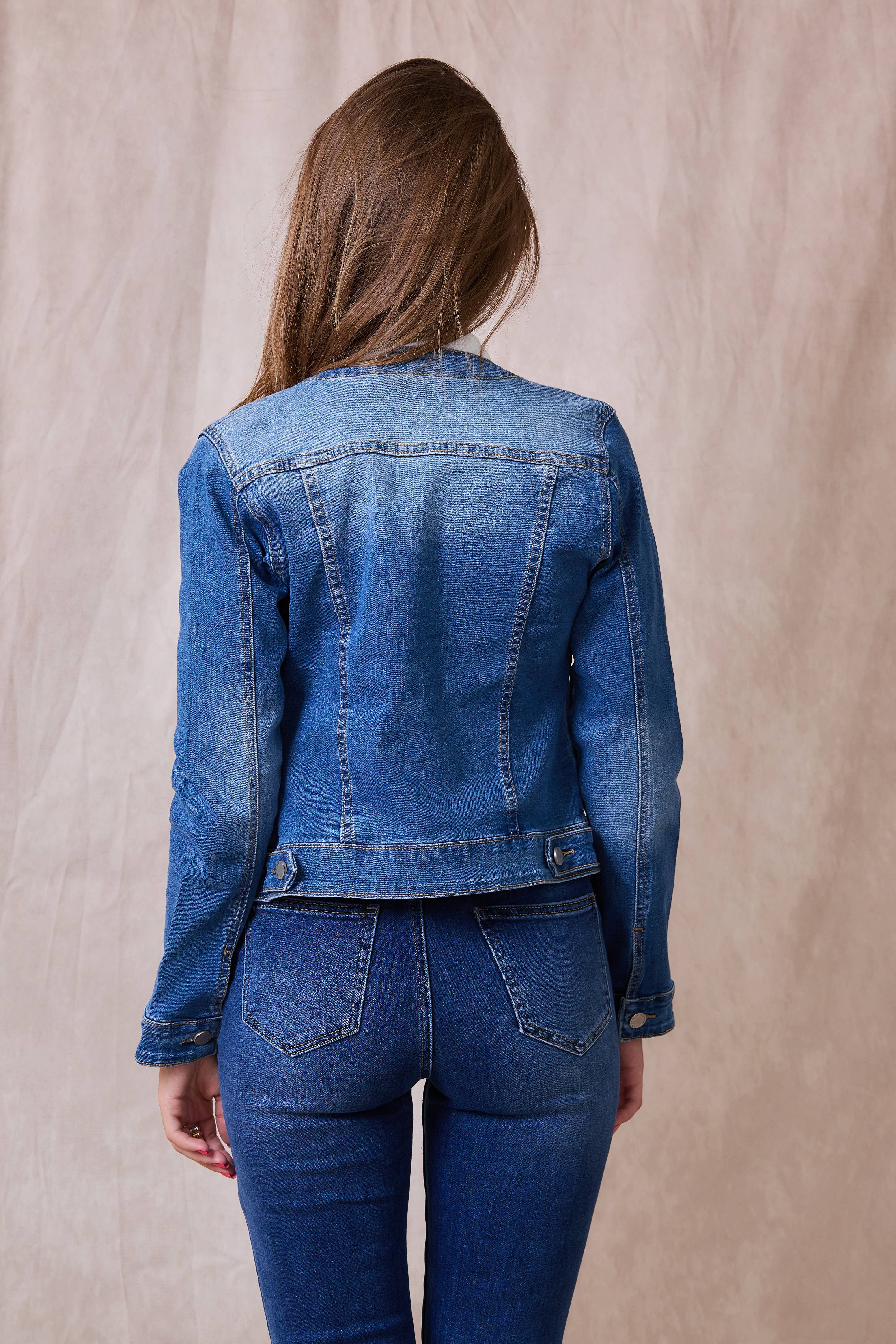 Jeans Denim jacket (Pearl and Rhinestone) - ANA & LUCY for wholesale on Faire8