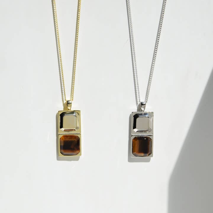 ROCK & STEEL - Wholesale Pendant/Charm Necklace - Kette HORUS TIGERAUGE | 925 SILBER3