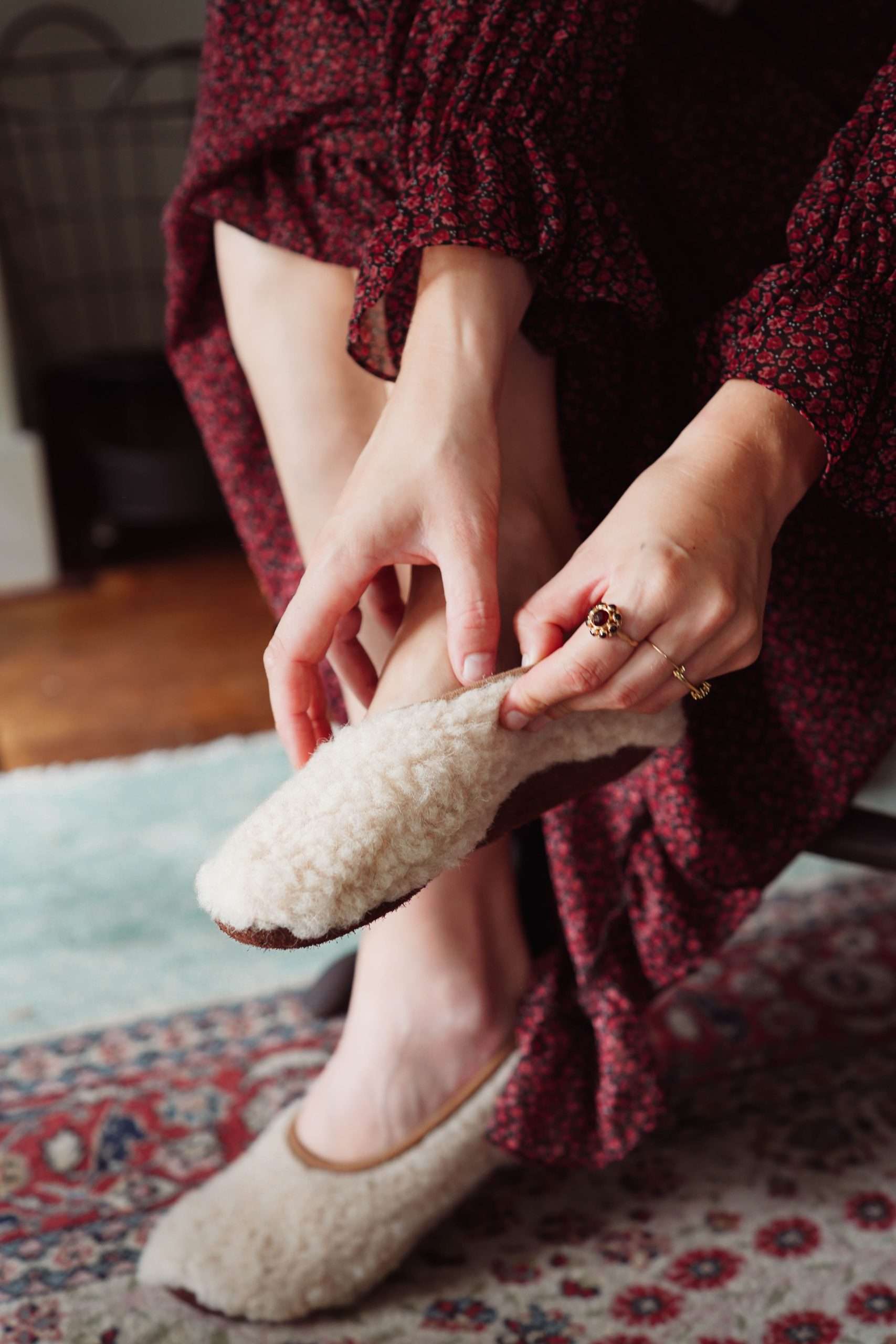 We Are Wovens – Chinelos - Mulher por atacado – Ballerina Pantufas de 100% Lã de Ovelha - Macchiato1