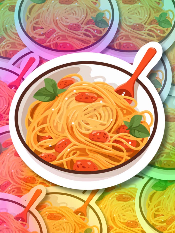 Autocollant en vinyle cuillère à spaghetti pour la vente par Hikaru Tara Art Arst & Craft Gift Shop
