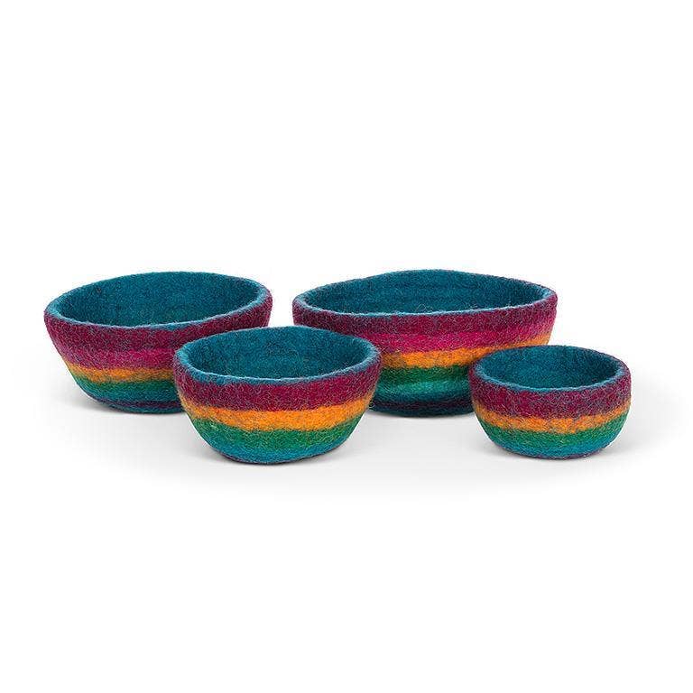 Abbott - Wholesale Decorative Plate/Dish/Bowl - Set of 4 Nesting Bowls-Rainbow-3.5-7"D5