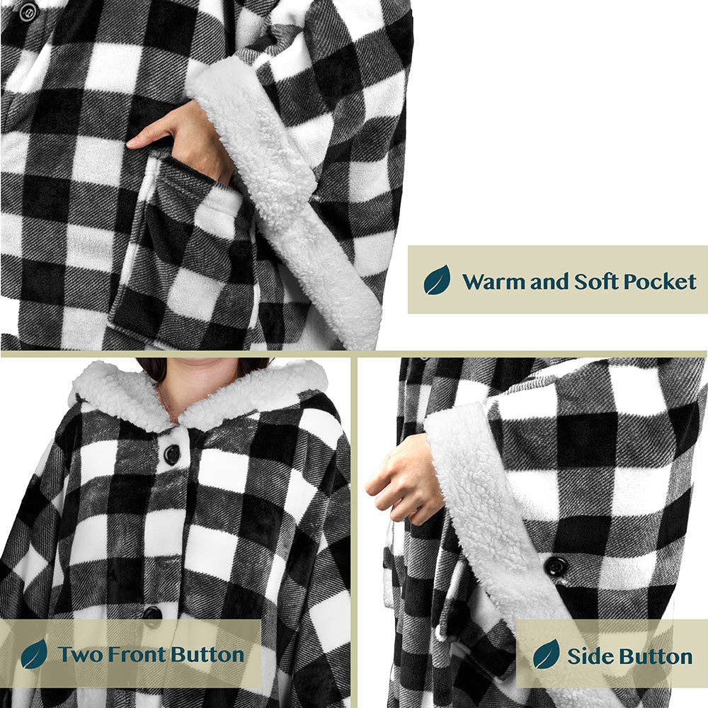 Pavilia – wholesale Poncho – Women's – Angel Wrap Hoodie Sherpa Poncho Blanket32