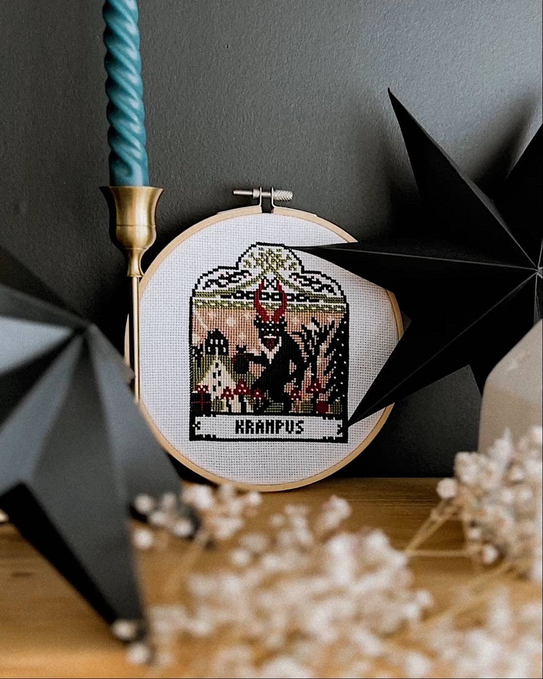 Innocent Bones - Wholesale Embroidery/cross-stitch supplies - 'Krampus' Christmas Folklore Cross Stitch Kit1
