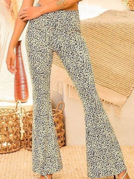 High Waist Leopard Print Bell Pants for wholesale by Main Strip