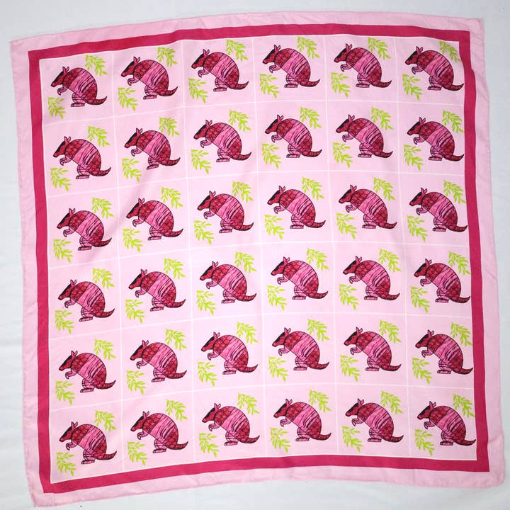 Pink Rose Armadillos Scarf for wholesale by Dasein Design