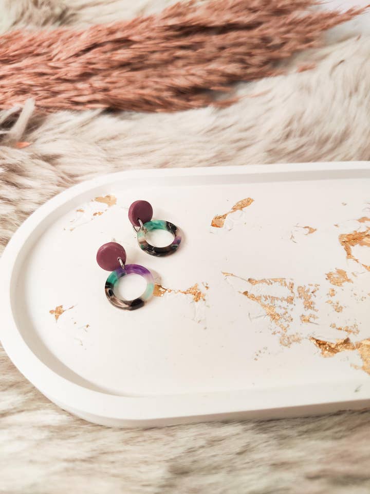 Ardor Lilac örhängen med silverfärgad plugg för wholesale av afHandmade