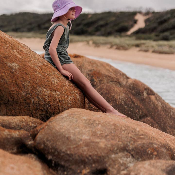 Acorn Kids - Wholesale Bucket hat – kids - Lavender Terry Towelling Bucket Hat9