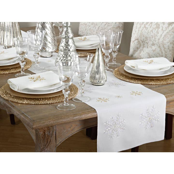 Saro Lifestyle - Wholesale Table Runner - Snowflake Runner