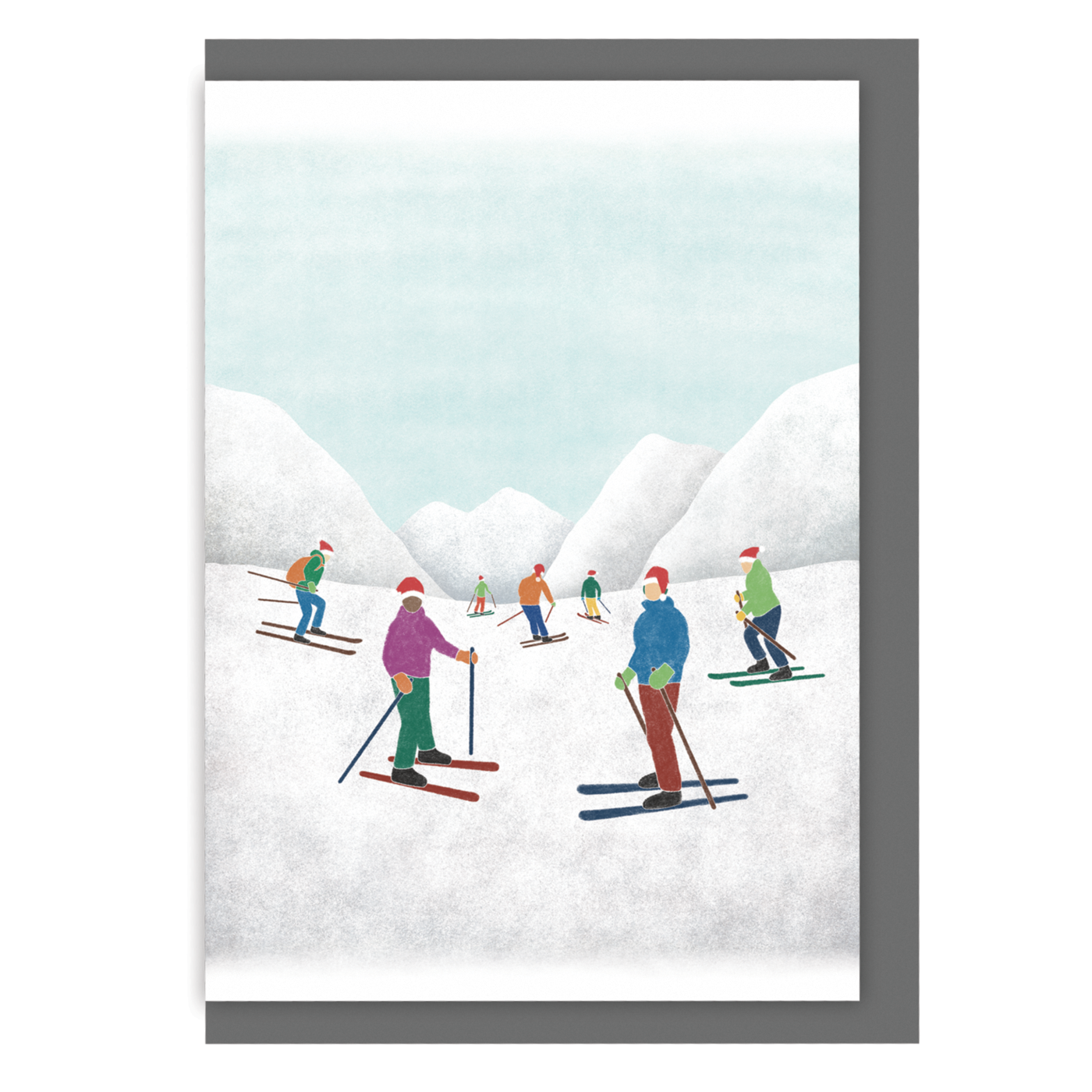Ingletop - Wholesale Christmas Card - Skiing Christmas Card - Santa Hats0