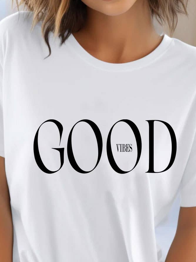 Good Vibes, t-shirt unisexe à col rond pour la vente par Top Avenue